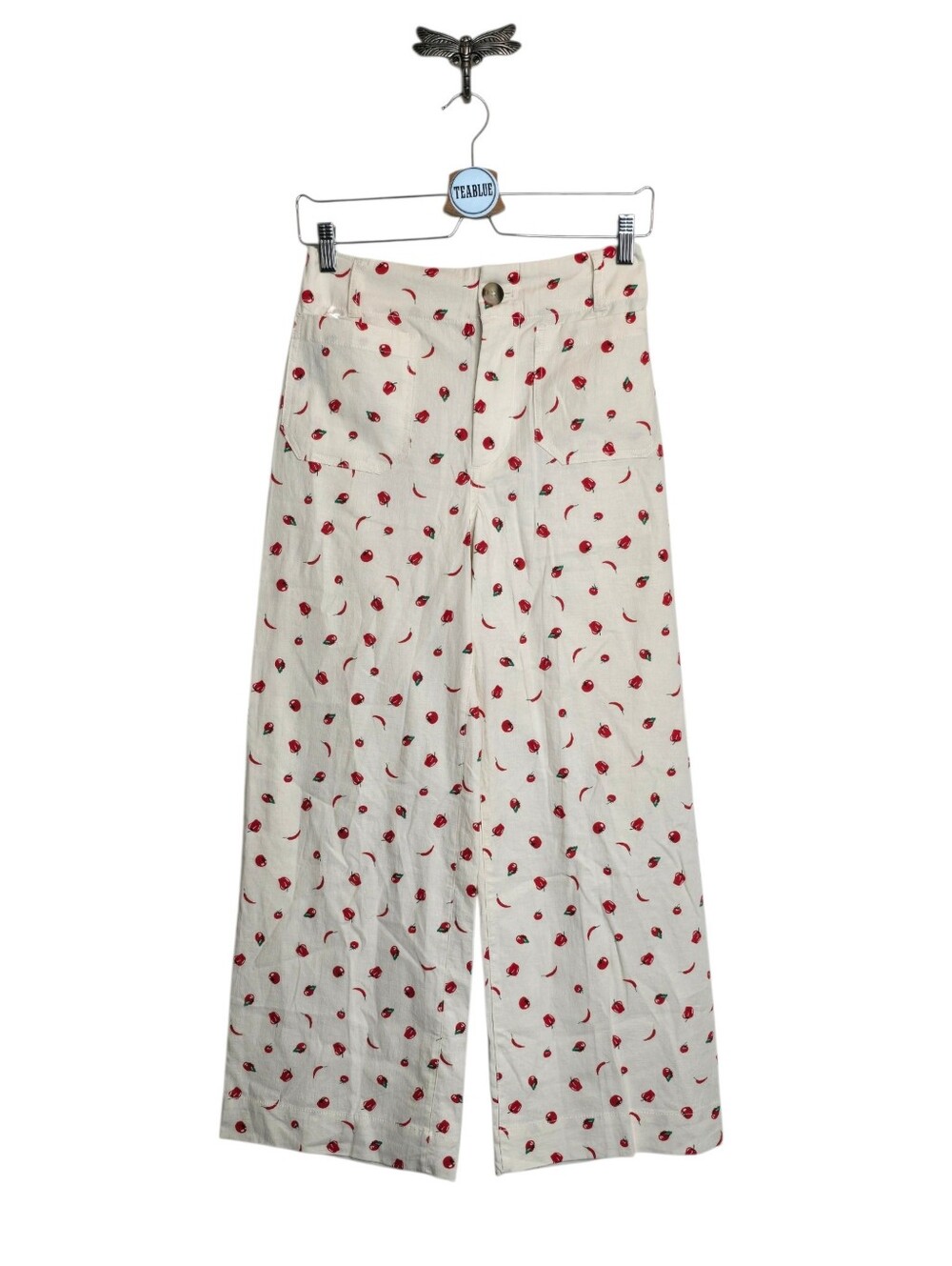Maeve Colette Linen Pants Crop Wide Leg Peppers Tomato 25 NWT - Picture 2 of 14